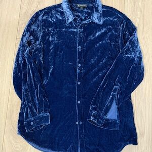 INC International Concepts Blue Velvet Dress Shirt
